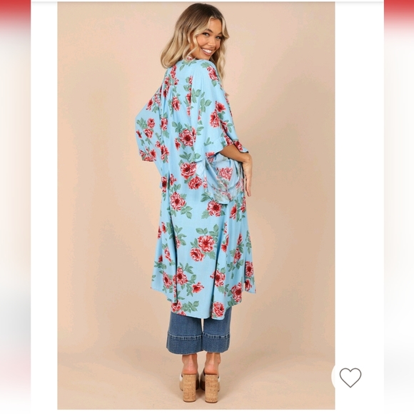 Kimono-blue floral - Picture 4 of 11